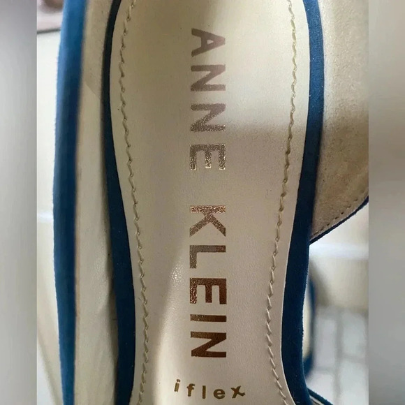 ANNE KLEIN | iflex 1551 Combat Blue Suede Pump Heel Size 9M (NWOB) - Picture 6 of 7